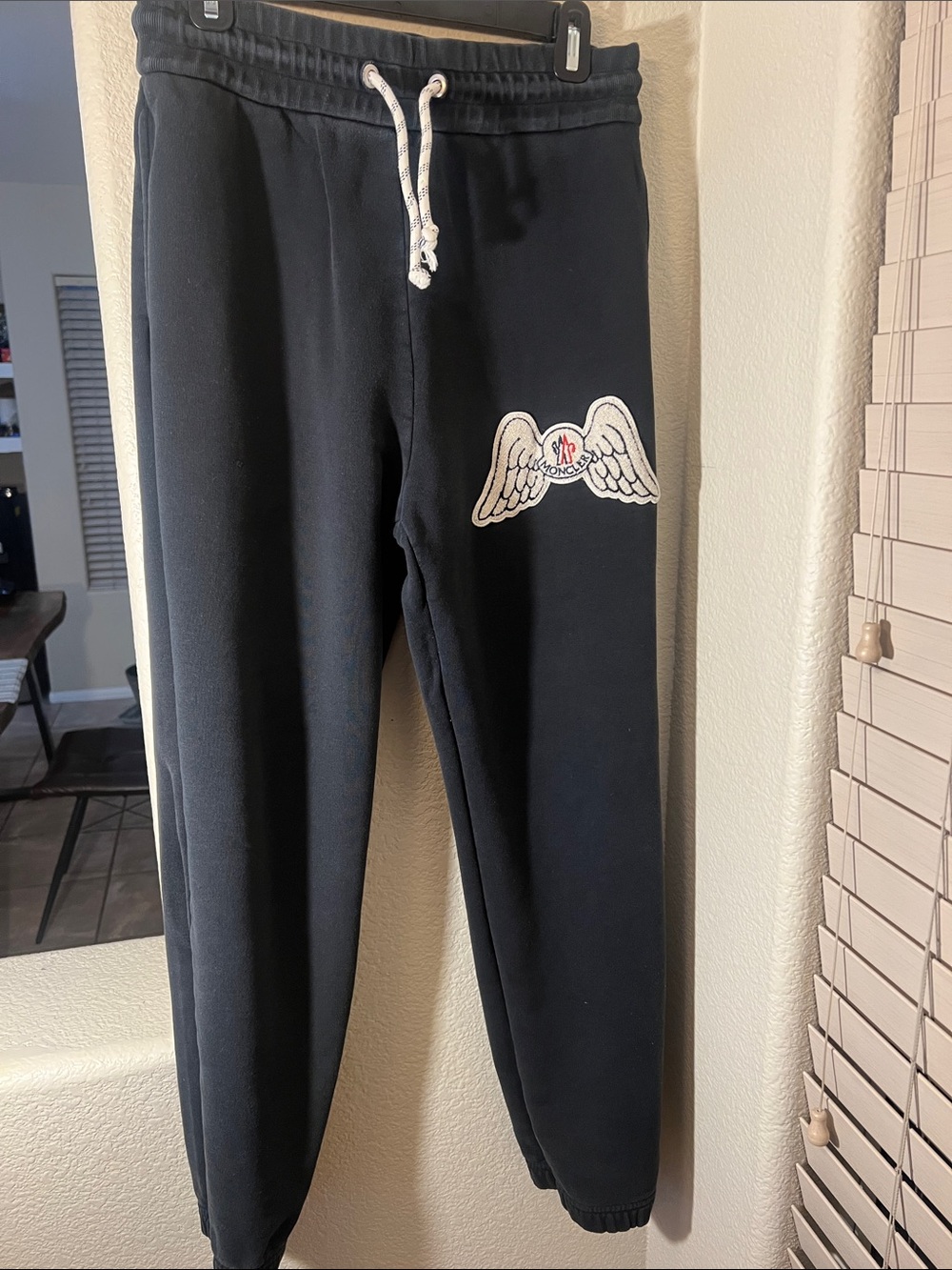 Moncler Black Wing Patch Jogger Sweatpants - Men's